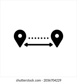 Vector black icon for distances