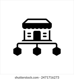 Vektorgrafik schwarzes Symbol für Verteilung