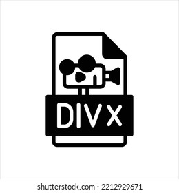 Vector black icon for divx