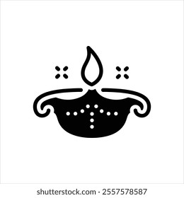 Vector black icon for diya