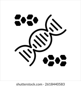 Ícone de vetor preto para dna