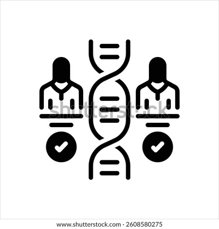 Vector black icon for dna matching