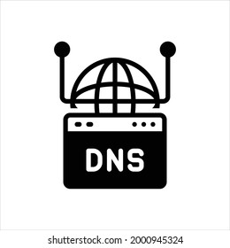 Vector black icon for dns