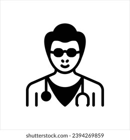 Vector black icon for doctor