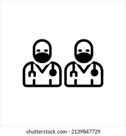 Vector black icon for doctors