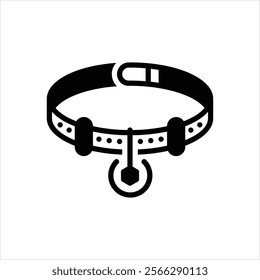 Vector black icon for dog collar