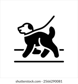 Vector black icon for dog walk