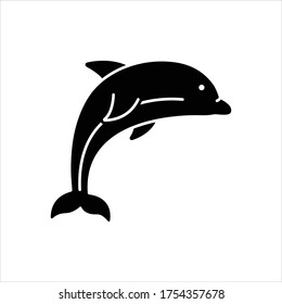 Vector black icon for dolphin