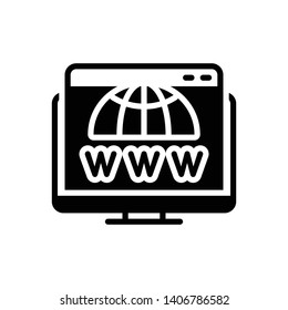 Vector black icon for domain