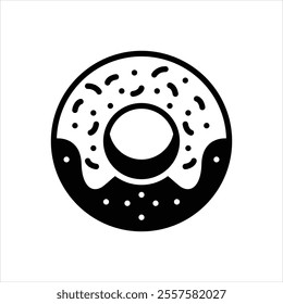 Vector black icon for donut