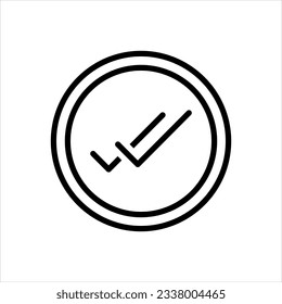 Vector black icon for double tick 