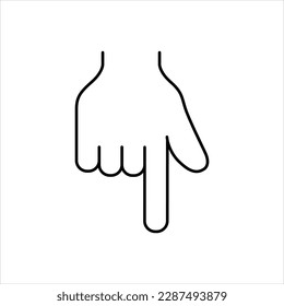 Vector black icon for down