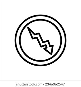 Vector black icon for down arrow