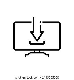 Vector black icon for download