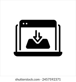 Vector black icon for downloaded