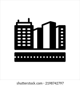 Vector black icon for downtown