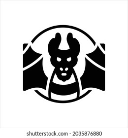Vector black icon for dragon