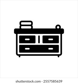 Vector black icon for drawers
