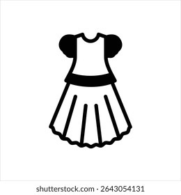 Ícone preto vetorial para o vestido