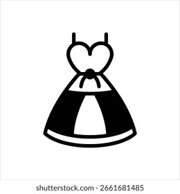 Vektor schwarzes Symbol für Kleid