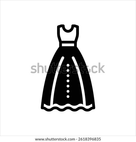 Vector black icon for dress