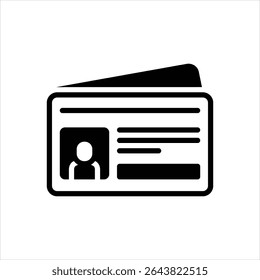 Ícone preto vetorial para a carta de condução