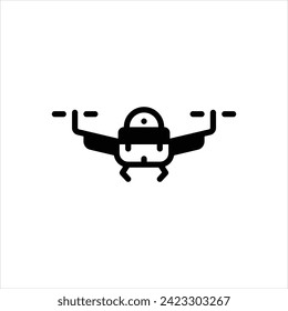 Icono negro vector para drone