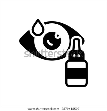 Vector black icon for dry eye relief