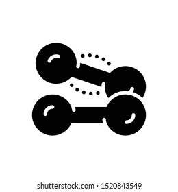 Vector black icon for dumbbell