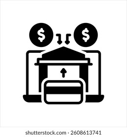 Vector black icon for e banking