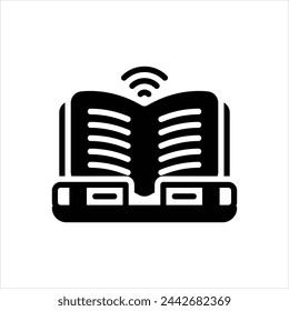 Vector black icon for e learning