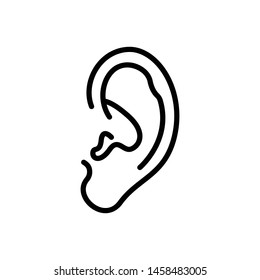 Vector black icon for ear