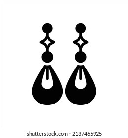 Vector black icon for earrings