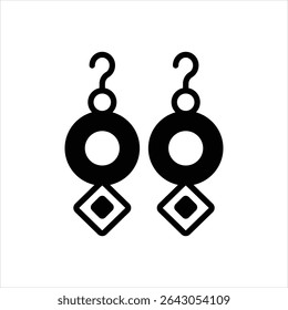 Vector black icon for earrings