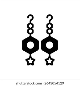 Ícone de preto vetorial para brincos