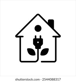 Ícone preto vetorial para eco house
