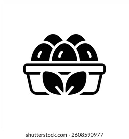 Vector black icon for ecological eggs