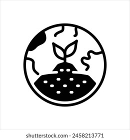 Vector black icon for ecology