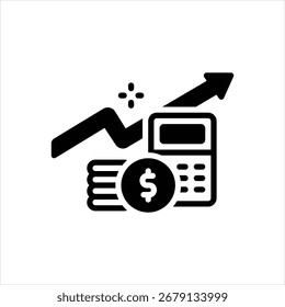 Icono negro del Vector para económico