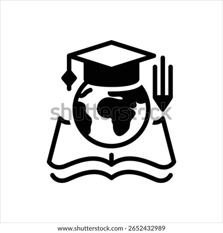 Vector black icon for education
