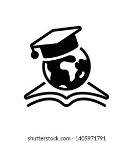 Vector black icon for education for all