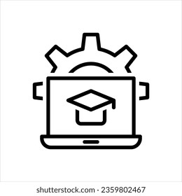 Vector black icon for education platform