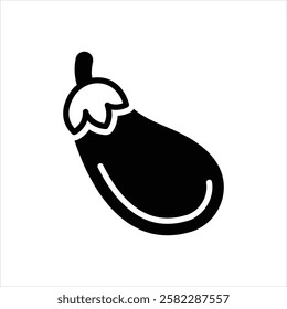 Vector black icon for eggplant