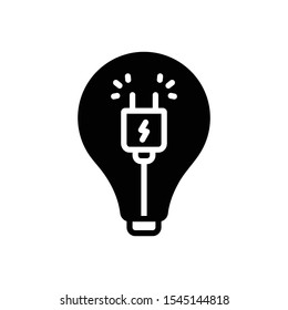 Vector black icon for electricity