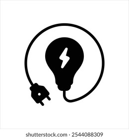 Schwarzes Vektorsymbol für Elektrizität