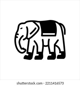 Vektorschwarzes Symbol für Elefanten