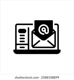 Vector black icon for email