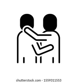 Vector black icon for embrace
