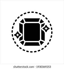 Vector black icon for emerald