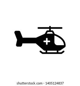 Vector black icon for emergency helicopter
